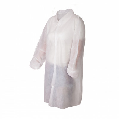 Халат медичний на зав'язках на резинці Fortius Pro L/XL білий 1 штука Халат медичний на зав'язках на резинці Fortius Pro L/XL білий 1 штука