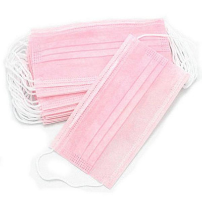 Маски процедурні Classic з петлями для вух рожеві Маски процедурні Classic з петлями для вух рожеві