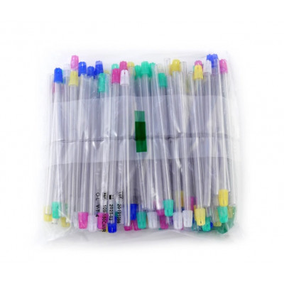 Стоматологічні насадки одноразві для слиновисмоктувачів прозорі з різнокольоровими наконечниками 100 штук Стоматологічні насадки одноразві для слиновисмоктувачів прозорі з різнокольоровими наконечниками 100 штук