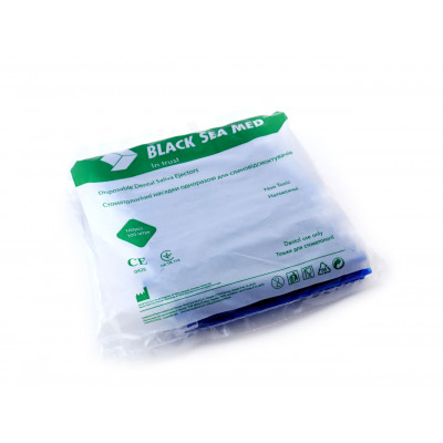 Стоматологічні насадки одноразові для слиновисмоктувачів сині з прозорим зйомним наконечником 100 штук Стоматологічні насадки одноразові для слиновисмоктувачів сині з прозорим зйомним наконечником 100 штук