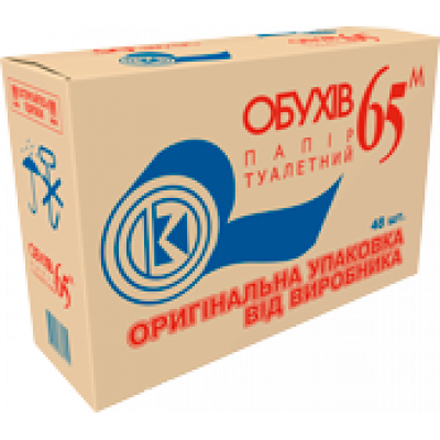 Туалетная бумага макулатурная 1-слойная 65 м без гильзы ТМ Обухов 8 рулонов Туалетная бумага макулатурная 1-слойная 65 м без гильзы ТМ Обухов 8 рулонов