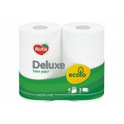 Папір туалетний Ecolo Deluxe тришаровий білий 4 рулона