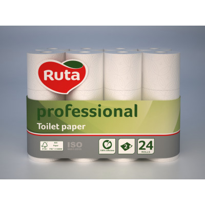 Туалетная бумага Ruta Professional 24 рулона в упаковке 17 метров Туалетная бумага Ruta Professional 24 рулона в упаковке 17 метров