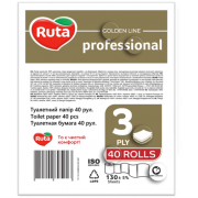 Папір туалетний целюлозний 3-шаровий 40 рулонів  Ruta Professional білий