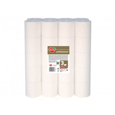 Туалетная бумага Ruta Professional 3-слойная белая 40 рулонов Туалетная бумага Ruta Professional 3-слойная белая 40 рулонов