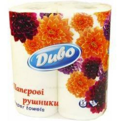 Полотенца бумажные 2 штуки на гильзе белые ДивоNEW Полотенца бумажные 2 штуки на гильзе белые ДивоNEW
