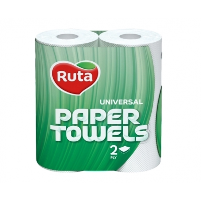 Полотенца бумажные Ruta Universal двухслойные белые 2 рулона Полотенца бумажные Ruta Universal двухслойные белые 2 рулона