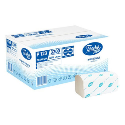 Рушники в пач.BASIC білі цел.2-шар. V-скл. 22,5х22,5см 3200л (20 пач/ящ) Тіша папір Рушники в пач.BASIC білі цел.2-шар. V-скл. 22,5х22,5см 3200л (20 пач/ящ) Тіша папір