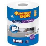 Рушники паперові целюлозні 2-шарові 50 м 400 аркушів 1рулон