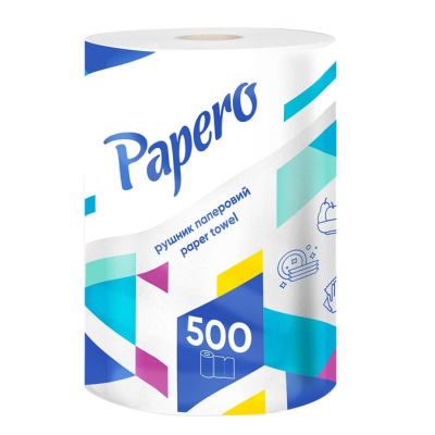 Полотенце целлюлозное Papero Джамбо 2-слойное 500 листов 1 рулон Полотенце целлюлозное Papero Джамбо 2-слойное 500 листов 1 рулон