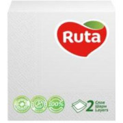 Салфетки Ruta Double Luxe белые двухслойные 24х24 сантиметра 40 листов