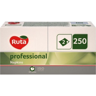 Салфетки Ruta Professional белые двухслойные 33х33 см 250 листов Салфетки Ruta Professional белые двухслойные 33х33 см 250 листов