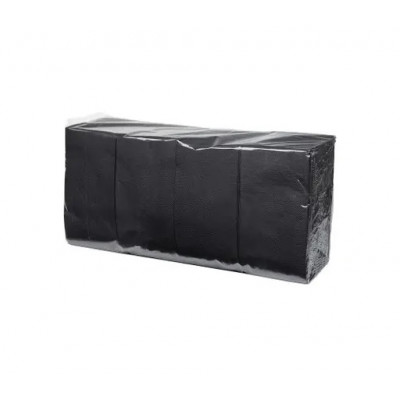 Серветка столова 2-шарова 33х33 см 1/8 складання 180 штук чорна Серветка столова 2-шарова 33х33 см 1/8 складання 180 штук чорна