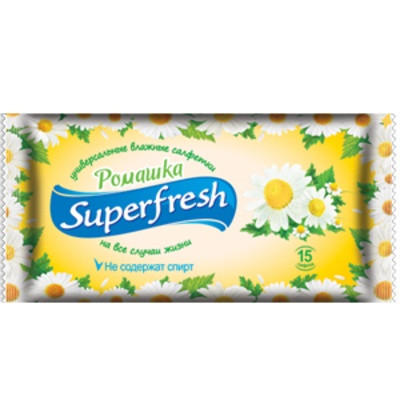 Салфетки влажные ромашка Super fresh 15 штук Салфетки влажные ромашка Super fresh 15 штук
