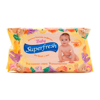 Вологі серветки Superfresh для дітей і мам 60 штук Вологі серветки Superfresh для дітей і мам 60 штук