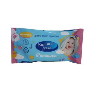 Серветка волога Ромашка Summer fresh 15 штук Серветка волога Ромашка Summer fresh 15 штук