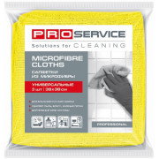 Салфетки из микрофибры PRO service 38х38 см универсальные желтые 3 штуки