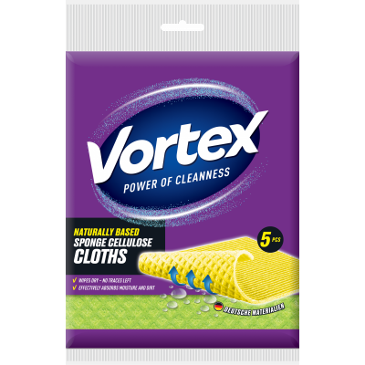 Серветки для прибирання губчаті Vortex 5 штук Серветки для прибирання губчаті Vortex 5 штук