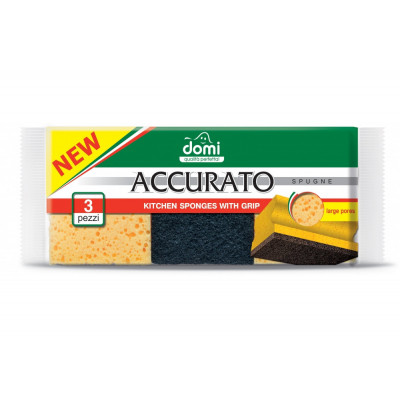 Губка кухонная профилированная DOMI 3 штуки Губка кухонная профилированная DOMI 3 штуки