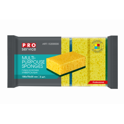 Губка кухонная крупнопористая Professional PRO service желтая 5 штук Губка кухонная крупнопористая Professional PRO service желтая 5 штук