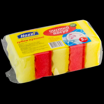 Губка для миття посуду "Хвиля" ТМ Hozzi 5 штук Губка для миття посуду "Хвиля" ТМ Hozzi 5 штук