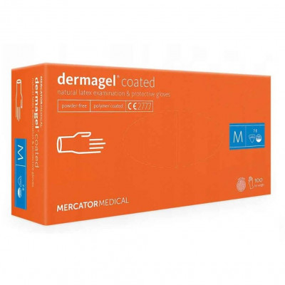 Перчатки DERMAGEL COATED латексные смотровые нестерильные неопудренные М 50 пар Перчатки DERMAGEL COATED латексные смотровые нестерильные неопудренные М 50 пар