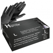 Рукавички нітрилові HOFFEN L /50 пар оглядові нестирильні неприпудрені чорні