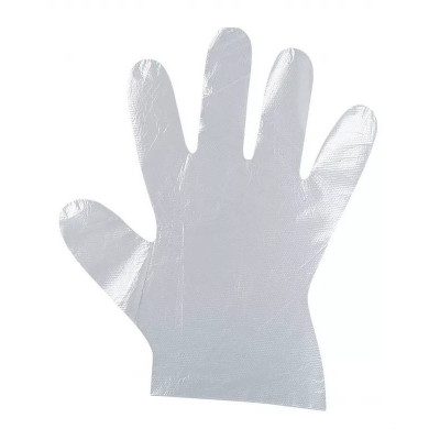 Рукавички одноразові поліетіленові не відривні 7 мкм 100 штук Рукавички одноразові поліетіленові не відривні 7 мкм 100 штук