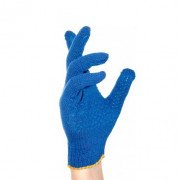 Перчатки трикотажные синие с ПВХ точкой размер 10