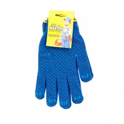 Перчатки трикотажные синие с ПВХ точкой размер 10 Перчатки трикотажные синие с ПВХ точкой размер 10