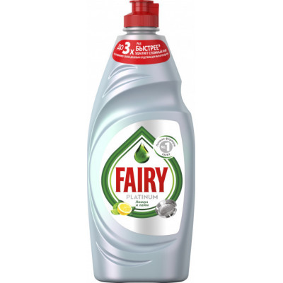 Засіб для миття посуду FAIRY PLATINUM Лимон та лайм 650 мілілітрів Засіб для миття посуду FAIRY PLATINUM Лимон та лайм 650 мілілітрів