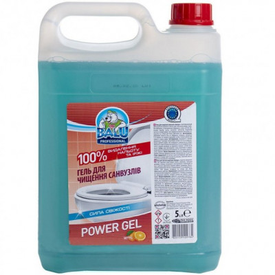 Гель для очистки санвузлов Balu Power Gel Цитрус канистра 5 литров Гель для очистки санвузлов Balu Power Gel Цитрус канистра 5 литров