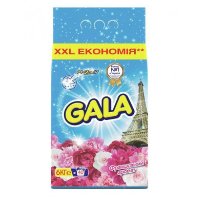 Пральний порошок Gala Французький аромат Автомат (6 кілограм) Пральний порошок Gala Французький аромат Автомат (6 кілограм)