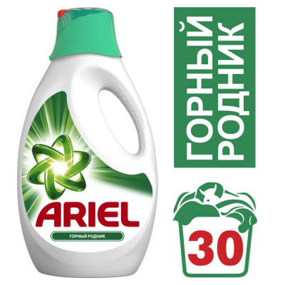 Жидкий стиральный порошок Ariel Горный родник, 1.95л=4,5кг Жидкий стиральный порошок Ariel Горный родник, 1.95л=4,5кг