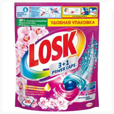 Капсули для прання Losk тріо-капсули АТ Ефірні масла та аромат Малазійська квітка 26 штук (дуо) Капсули для прання Losk тріо-капсули АТ Ефірні масла та аромат Малазійська квітка 26 штук (дуо)