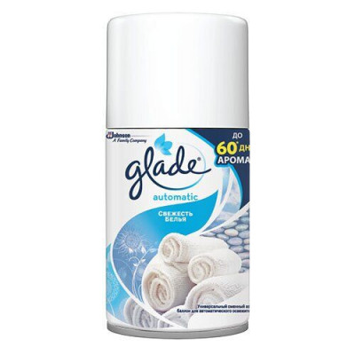 Змінний балон Глейд до автоматичного освіжувача Свіжість білизни 269 мл Змінний балон Глейд до автоматичного освіжувача Свіжість білизни 269 мл