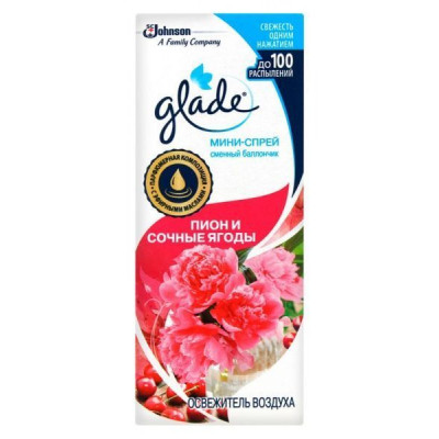Мікроспрей Glade Півон та соковиті ягоди змінний балончик 10 мл Мікроспрей Glade Півон та соковиті ягоди змінний балончик 10 мл