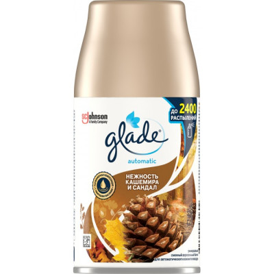 Сменный баллон к автоматическому освежителю воздуха Glade Нежность кашемира и сандал 269 миллилитров Сменный баллон к автоматическому освежителю воздуха Glade Нежность кашемира и сандал 269 миллилитров
