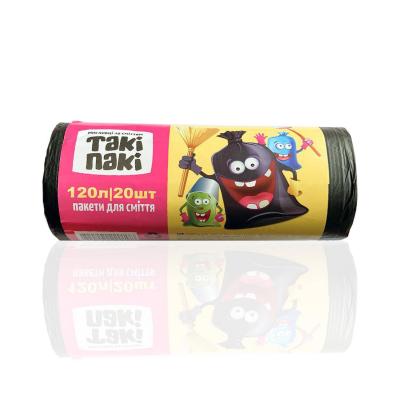 Пакеты для мусора Таки Паки 700х1100 мм на 120 литров 20 штук Пакеты для мусора Таки Паки 700х1100 мм на 120 литров 20 штук