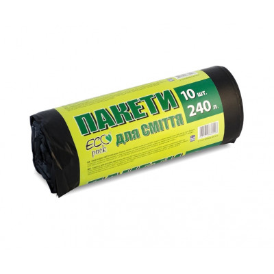 Пакети для сміття 240 л 10 штук чорні Пакети для сміття 240 л 10 штук чорні