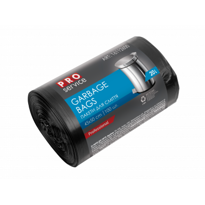 Пакеты для мусора PRO service 20 л черные ХД 45х50 см 100 штук Пакеты для мусора PRO service 20 л черные ХД 45х50 см 100 штук