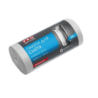 Пакети для сміття PROservice 60 л 20 штук 18 мкм білі Пакети для сміття PROservice 60 л 20 штук 18 мкм білі