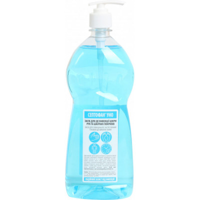 Дезинфицирующее средство для рук с пролонгированным действием СЕПТОФАН UNO 1000 мл с дозатором Дезинфицирующее средство для рук с пролонгированным действием СЕПТОФАН UNO 1000 мл с дозатором