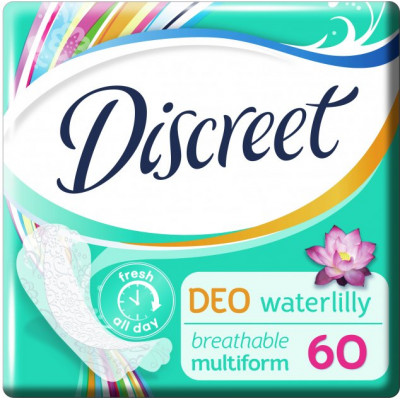 Ежедневные гигиенические прокладки Discreet Deo Water Lily Мультиформ 60 штук Ежедневные гигиенические прокладки Discreet Deo Water Lily Мультиформ 60 штук