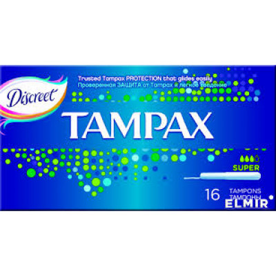 Тампони "TAMPAX CEF" з аплікатором Super Duo гігієнічні 16шт Тампони "TAMPAX CEF" з аплікатором Super Duo гігієнічні 16шт