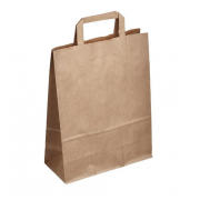 Пакет з плоскими ручками 260х250х115 мм бурий крафт 70 г/м2 350 штук
