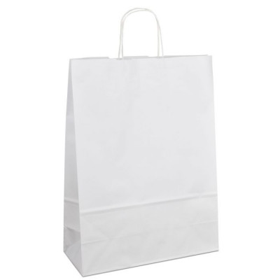 Пакет бумажный 230х130х350 белый без печати с ручками Пакет бумажный 230х130х350 белый без печати с ручками