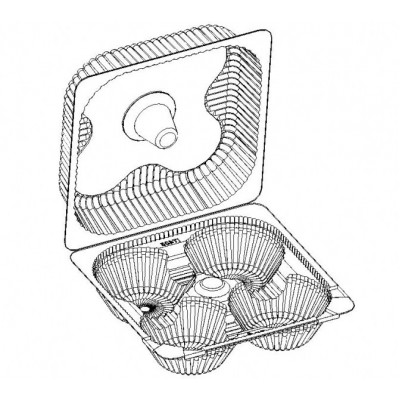 Упаковка IT-405Н PS 185х185х96 4 ячейки Упаковка IT-405Н PS 185х185х96 4 ячейки