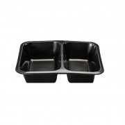 Лоток PP (ланч-бокс) T-2 чорний 227 х 178 х 40 мм 50 штук