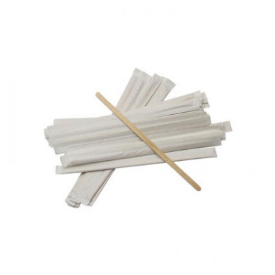 Мешалка деревянная для кофе в индивидуальной упаковке 14 см 500 штук Мешалка деревянная для кофе в индивидуальной упаковке 14 см 500 штук